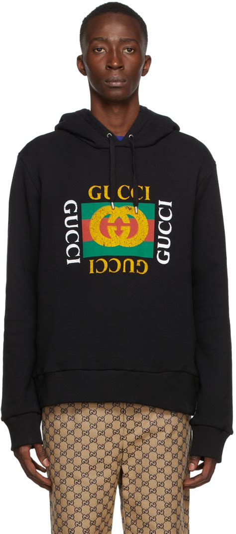 gucci black logo hoodie|original gucci hoodie.